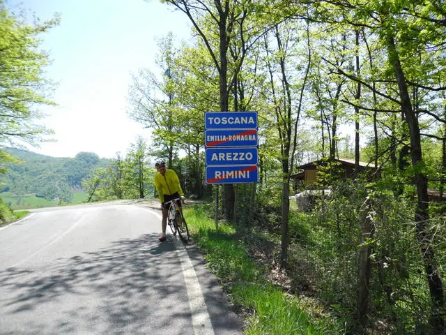 Cycling Tour in Italy, 2nd day, border between Toscana and Emilia Romagna.