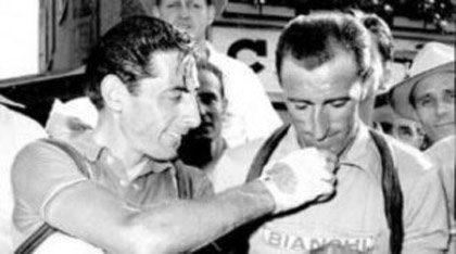 Andrea Sandrino Carrea with Fausto Coppi