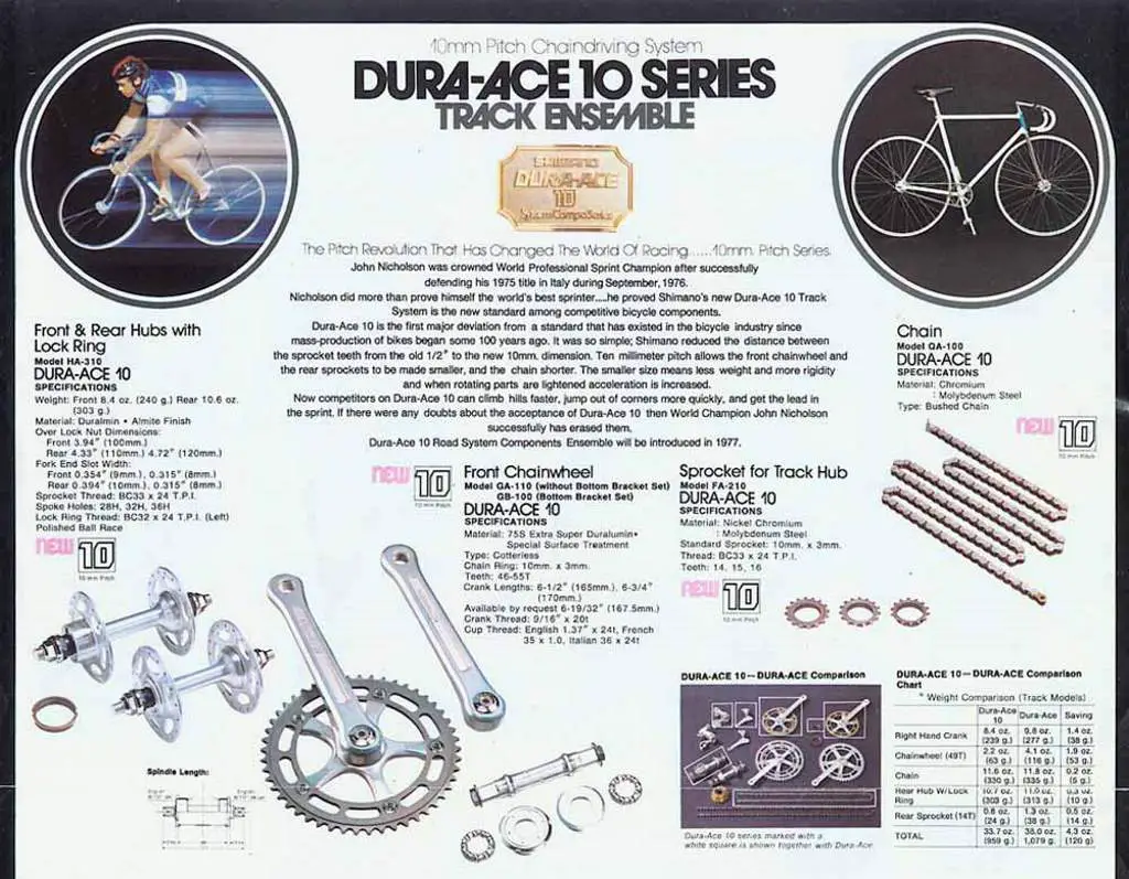 Dura-Ace 10 Series catalogue