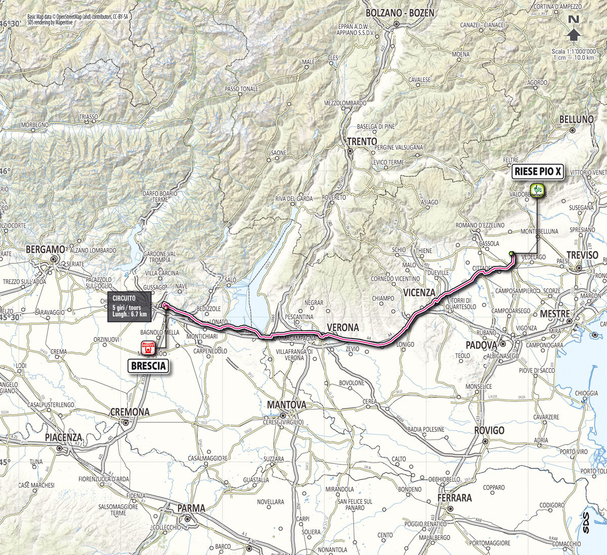 Giro d'Italia 2013 stage 21 map