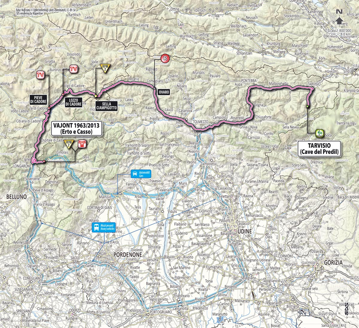 Giro d'Italia 2013 stage 11 map
