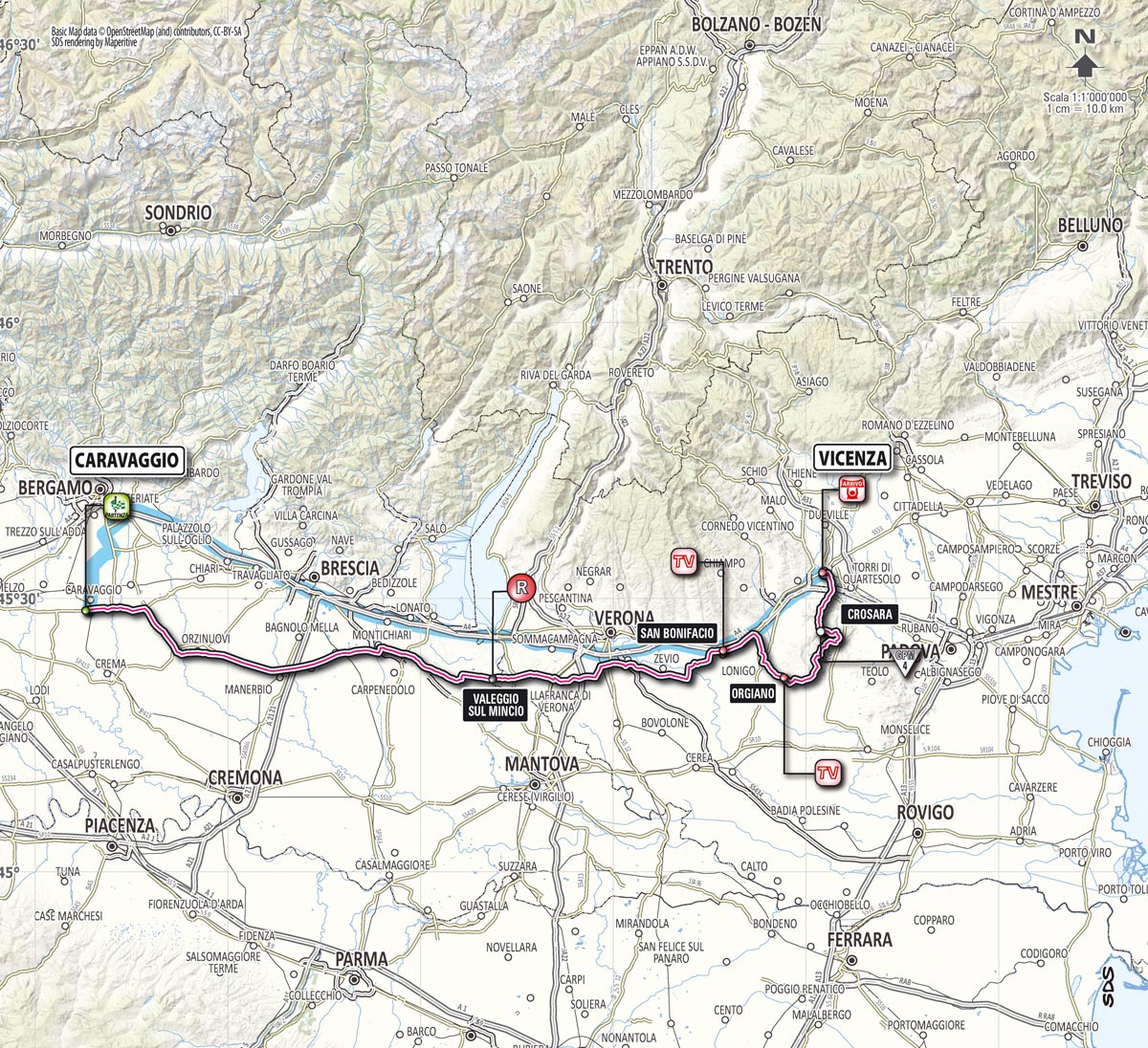Giro d'Italia 2013 stage 17 map