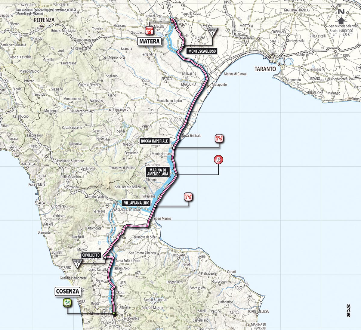 Giro d'Italia 2013 Stage 5 map