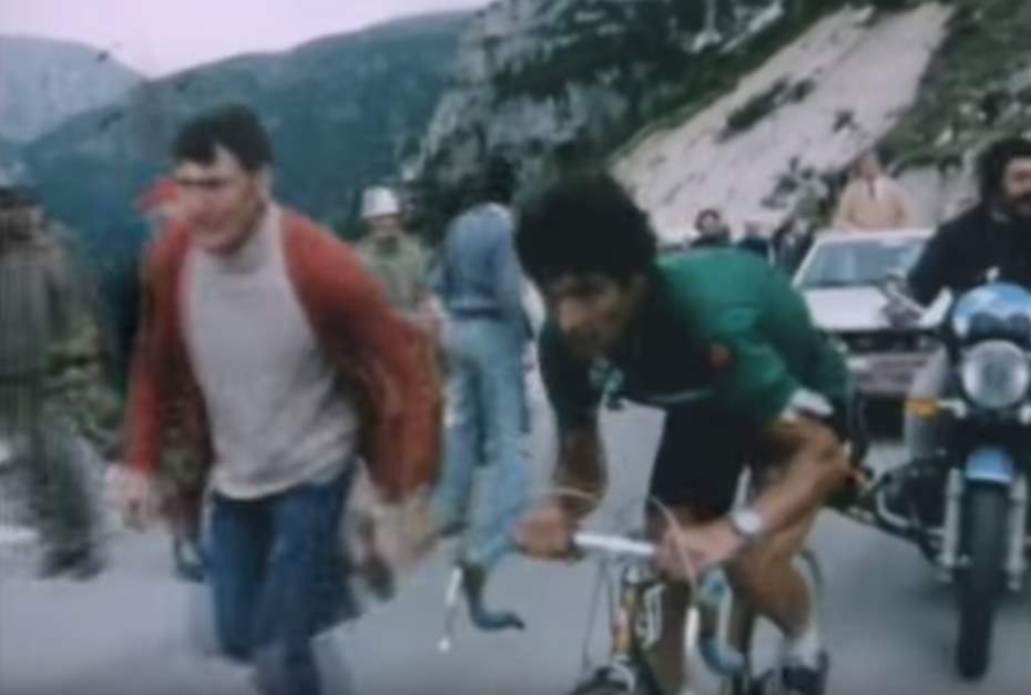 Cima Coppi - José Manuel Fuente climbing Tre Cime di Lavaredo, Giro d'Italia 1974