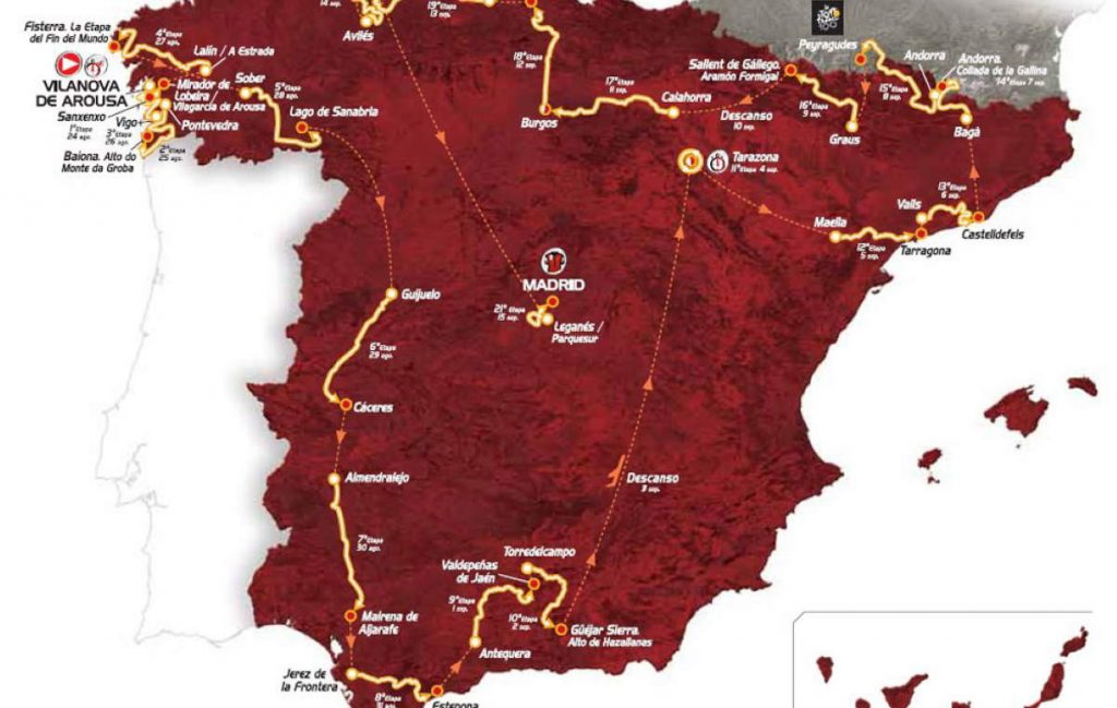 Vuelta a España 2013 route map (cropped)