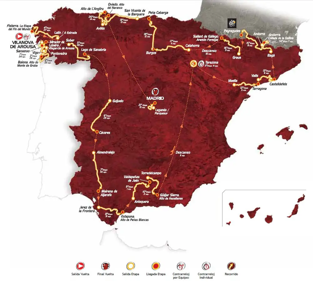 Vuelta a España 2013 route map