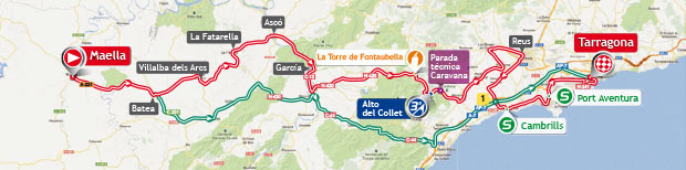 Vuelta a España 2013 stage 12 map