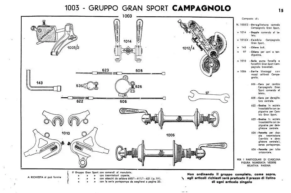 Campagnolo Gran Sport gruppo, 1953