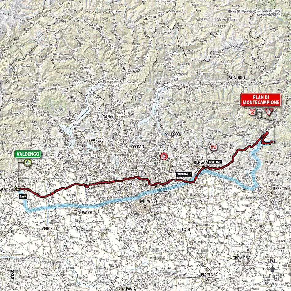 Giro d'Italia 2014 stage 15 map (new)