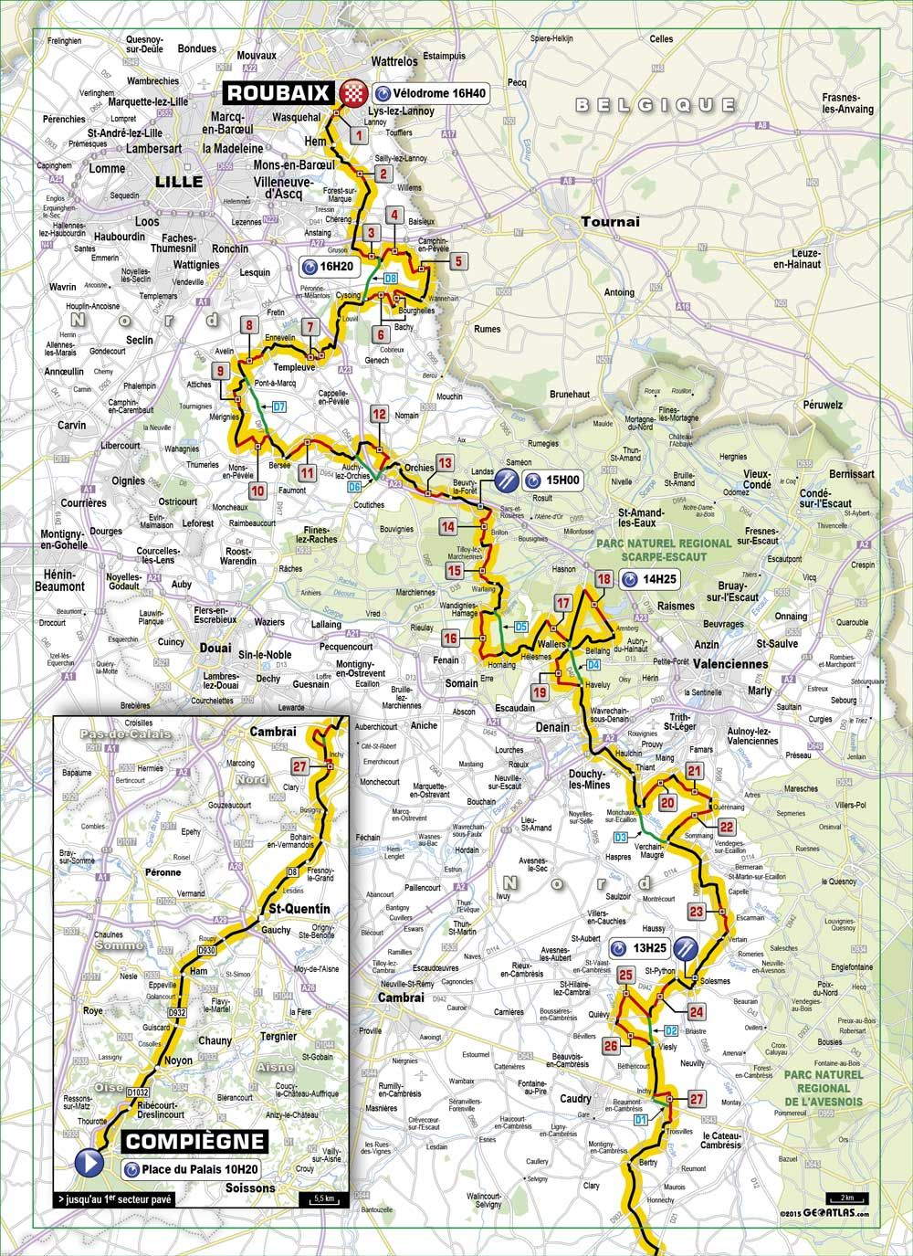 ParisRoubaix 2015 Route and Cobbled sectors Cycling Passion