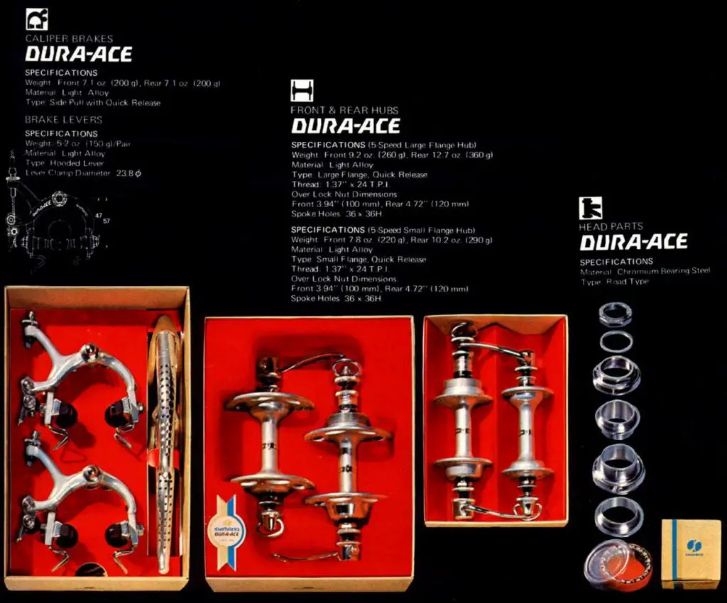 Shimano Dura-Ace 1973 Catalogue - Brakes, Hubs and Head Parts