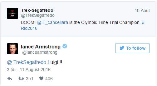 Trek-Armstrong Tweet