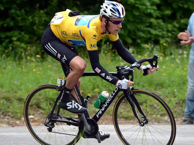 Bradley Wiggins riding his Pinarello Dogma2 at the Tour de France 2012