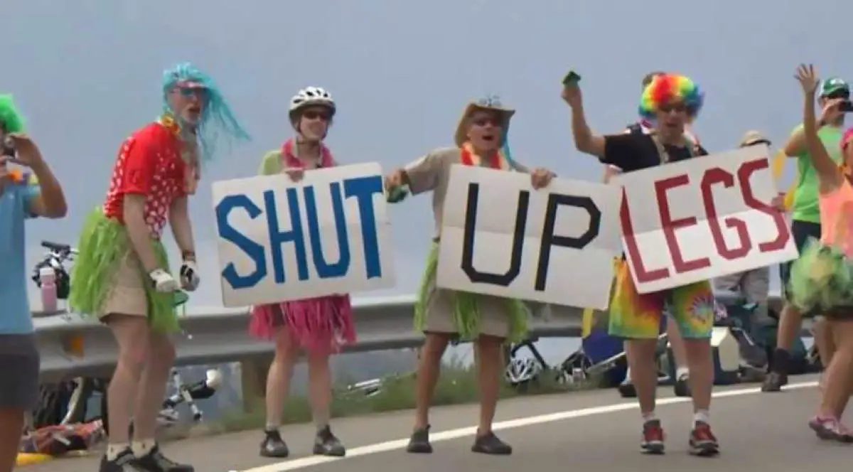 Jens Voigt fans: “Shut up legs” (USA pro cycling challenge 2013 stage 6).