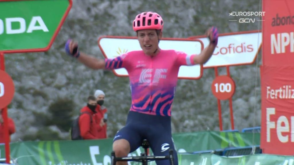 Hugh Carthy (EF Education First) wins Vuelta a España 2020 stage 12 atop Angliru