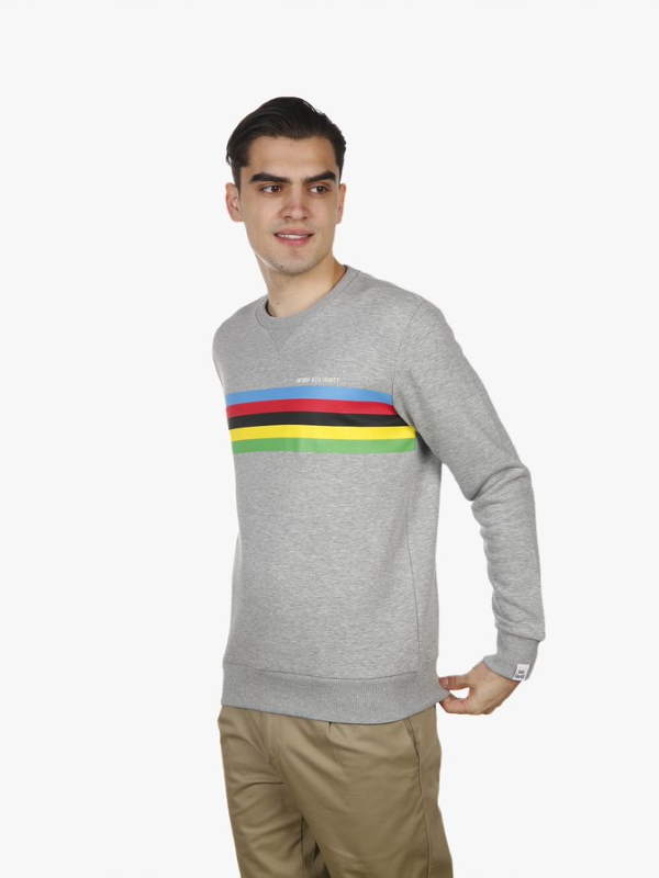 Santini ANTWRP UCI rainbow theme - gray sweatshirt with rainbow band