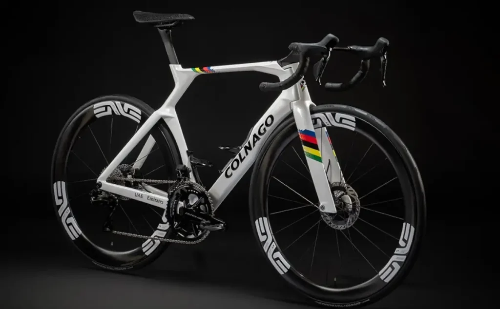 Colnago Y1Rs special edition with World Champion's Rainbow colors for Tadej Pogačar
